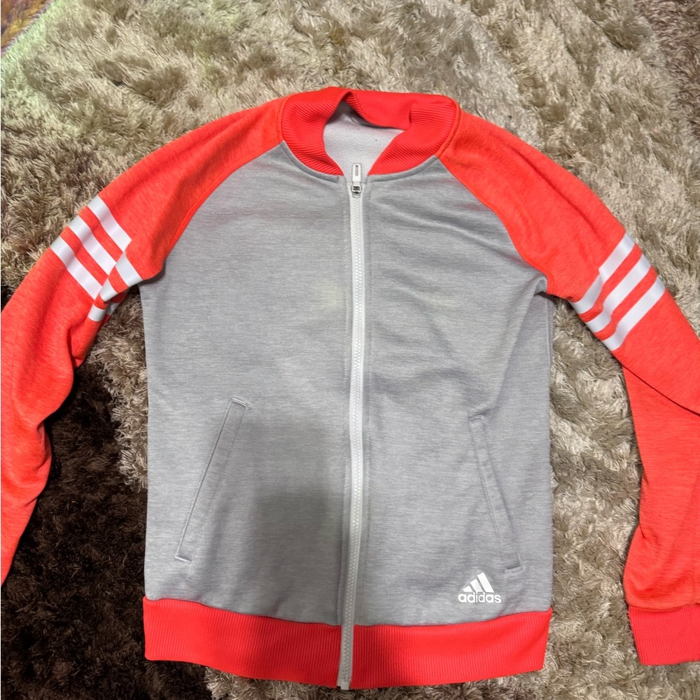 Adidas Women's Gray and Red Jacket